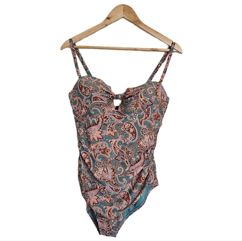 Boho Paisley Floral Multicolor Swimsuit Size Large